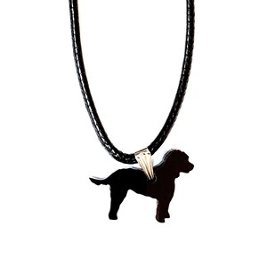 Cockapoo Dog Necklace Pendant In Black Gift