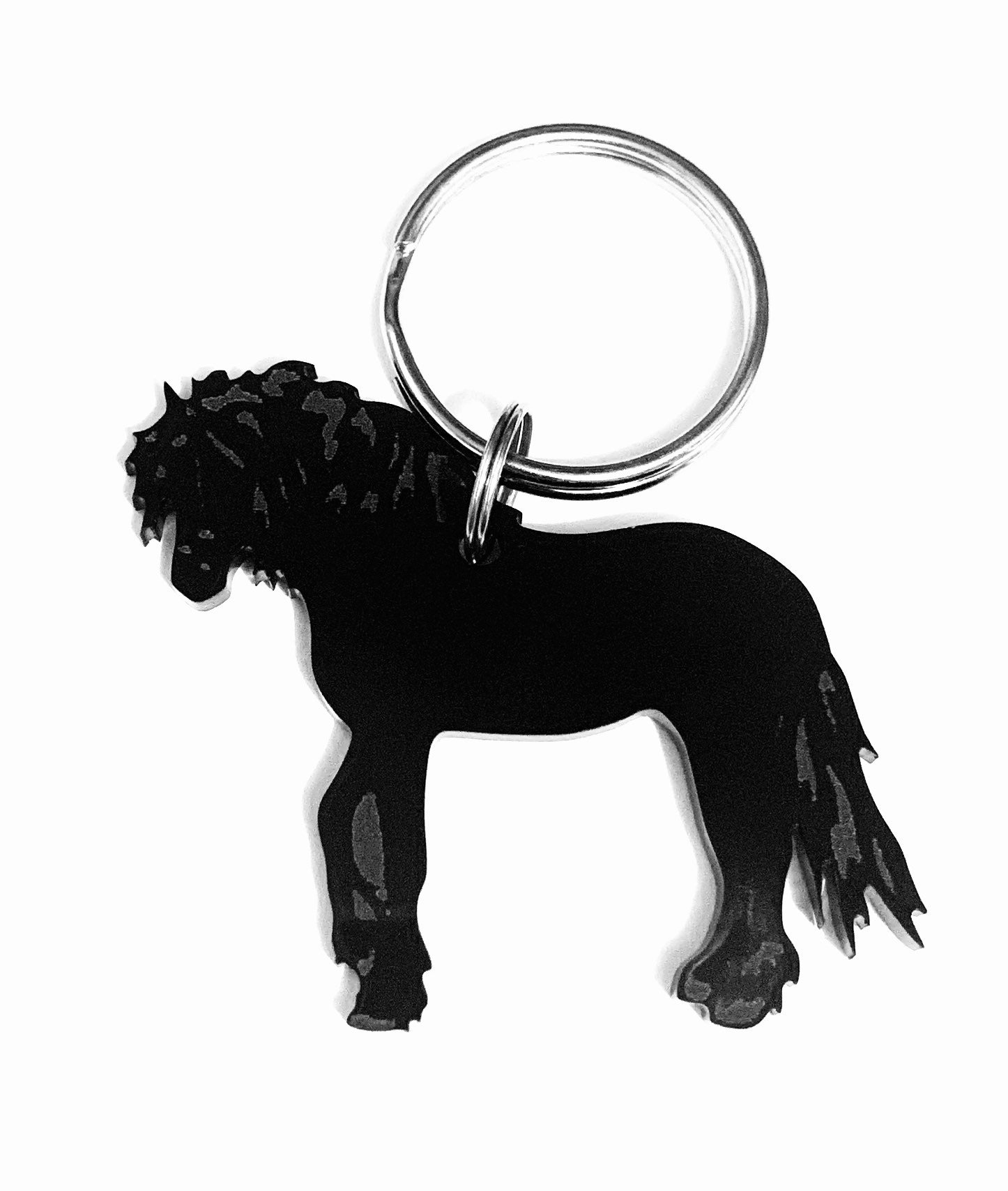 Portachiavi In Vera Pelle A Forma Di Ala Di Cavallo - Ciondolo Regalo Per Amanti Cavalli