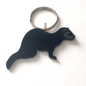 Ferret Keyring Keychain Bag Charm Gift In Black