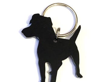 Patterdale Terrier Dog Keyring Keychain Bag Charm Gift In Black