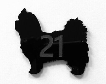 Maltese Dog Door House Number Sign Plaque In Black