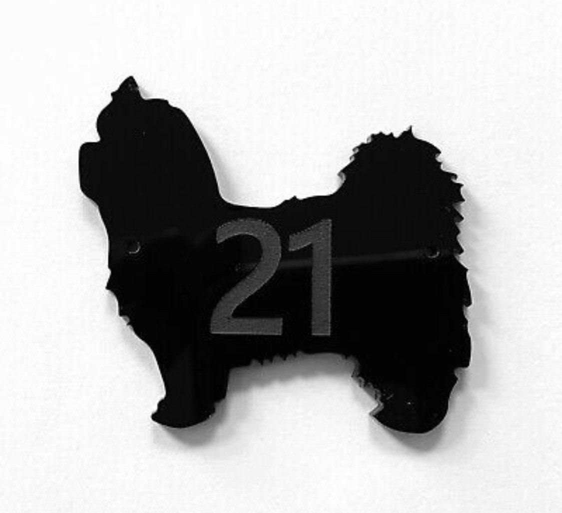 Maltese Dog Door House Number Sign Plaque In Black Etsy