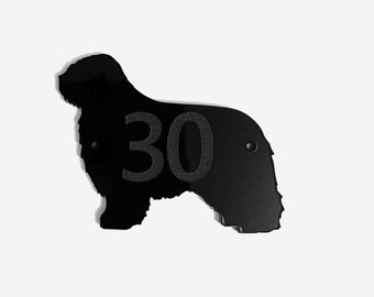 Alba Polish Lowland Sheepdog Dog Brooch Badge Pin Scarf Fastener Gift in Black 