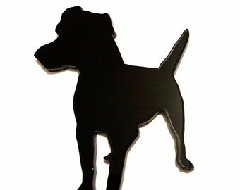 Patterdale Terrier Hund Brosche Abzeichen Pin Schal Verschluss In schwarz