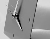 Small Square Mantle Mantel Clock in Dark Grey