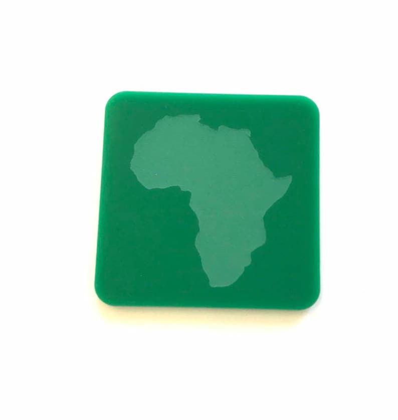 Laser Cut Coasters Engraved With Africa Map..