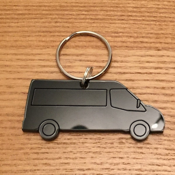 Transit Van Keyring Keychain Bag Charm In Black