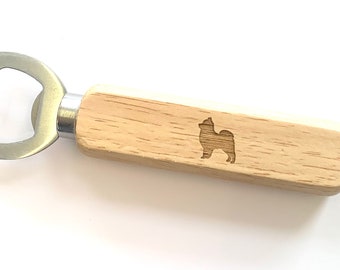 Pomeranian Dog Engraved Bottle Opener Wooden Bottle Opener Gift