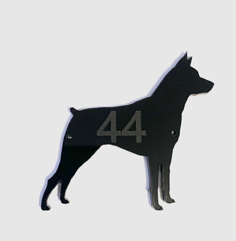 Miniature Pinscher Dog Door House Number Sign Plaques in Black Etsy