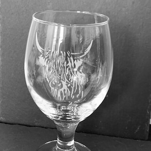 Highland Cow Engraved  Craft Beer IPA Snifter Glass Gift