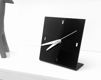 Small Square Mantle Mantel Clock in Black