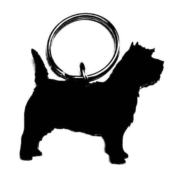 Cairn Terrier Dog Keyring Keychain Bag Charm Gift In Black