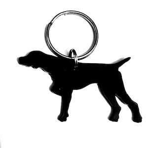 Pointer Dog Keyring Bag Charm Keychain Gift In Black