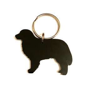 Portachiavi con ciondolo da borsa a forma di cane da montagna bernese, colore nero