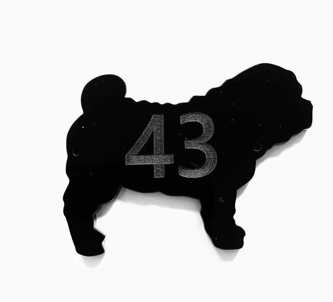 Shar Pei Dog Door House Number Sign Plaques in Black Etsy