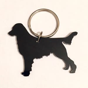 Flat Coated Retriever Keyring Keychain Bag Charm Gift In Black image 2