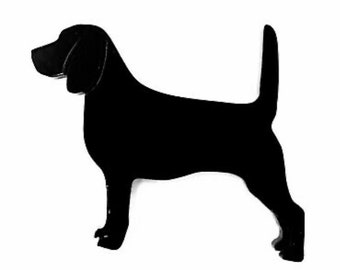 Beagle Hund Kühlschrankmagnet Geschenk in Schwarz Acryl