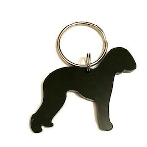 Bedlington Terrier Dog Keyring Keychain Bag Charm Gift In Black
