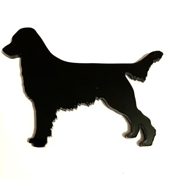 Flat Coated Retriever Dog Fridge Magnet Gift in Black