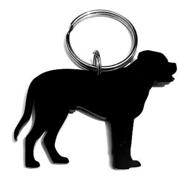 Mastiff Dog Keyring Keychaing Bag Charm Gift In Black