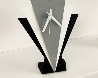 Art-Deco-Stil Retro Mantel Uhr Geschenk In Schwarz Weiß Grau Acryl