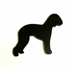 Bedlington Terrier Dog Fridge Magnet Gift in Black Acrylic