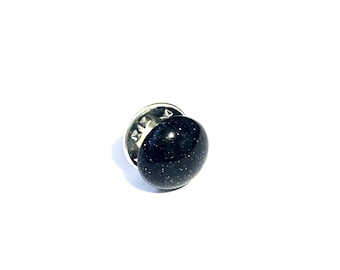 Round Blue Sandstone Cabochon Modesty Pin Badge Brooch Button 12mm