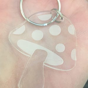 Toadstool Mushroom Fungi Keyring Keychain Bag Charm Gift in Clear ...