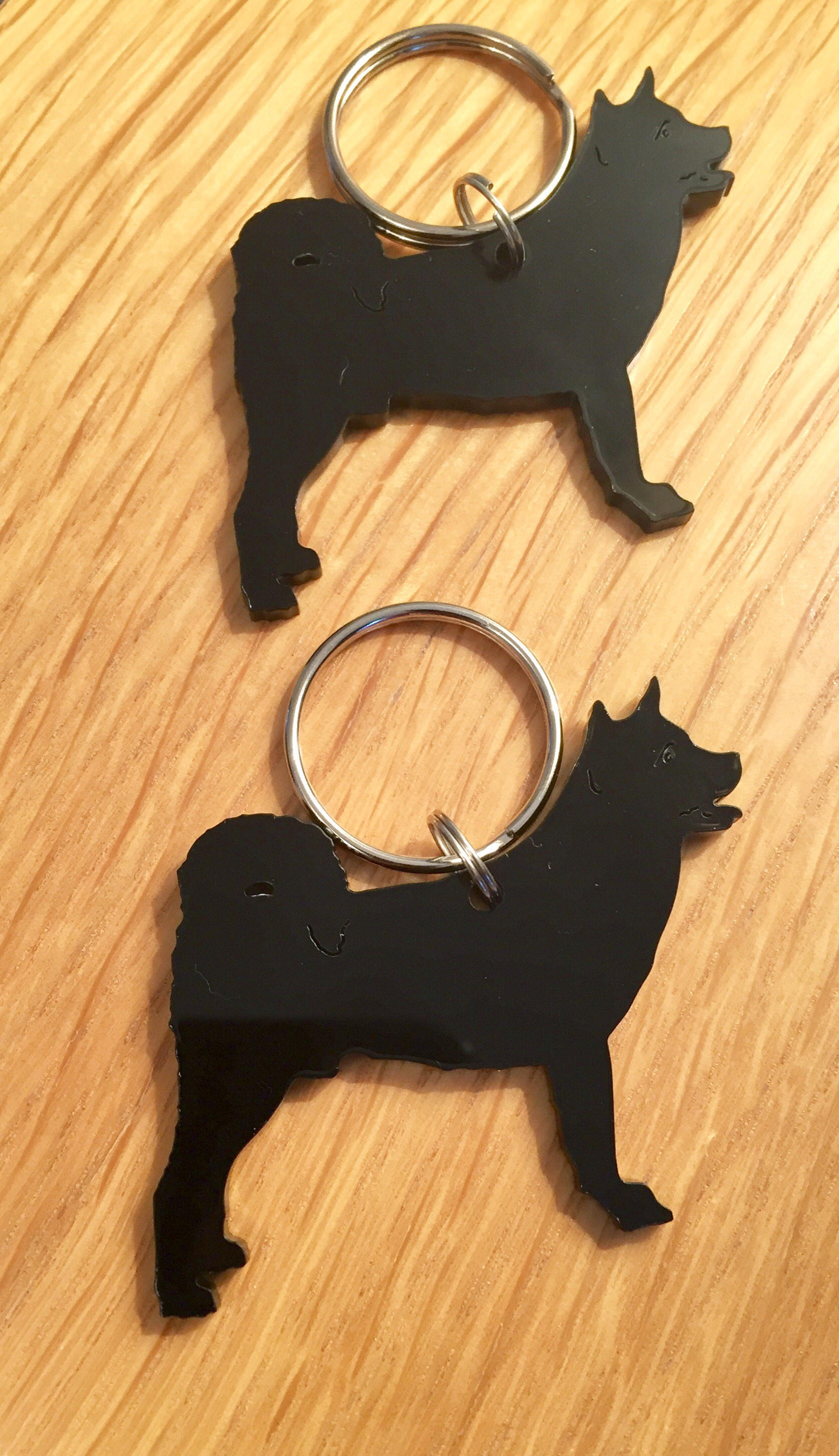 Akita Dog Keyring Keychain Lanyard Bag Charm Gift In Black