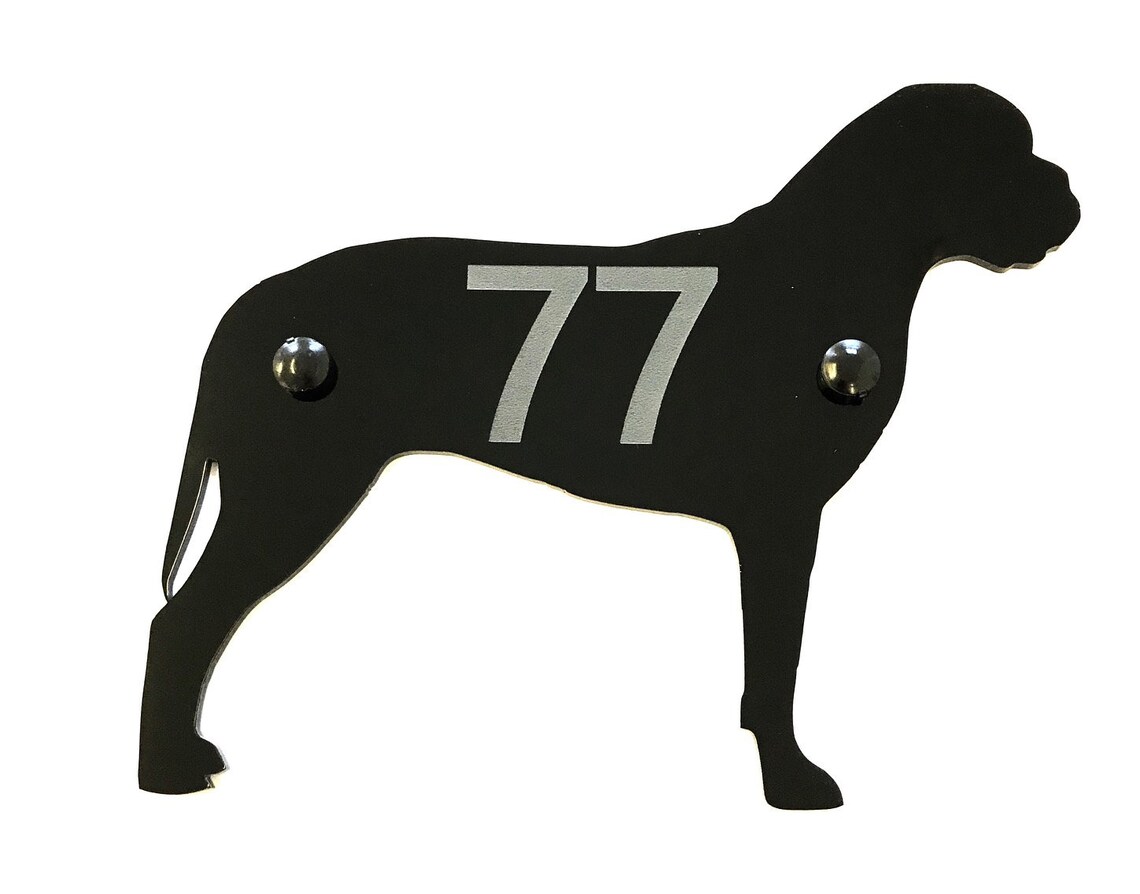 Mastiff Dog Door House Number Sign Plaques in Black Etsy
