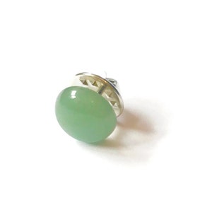 Green Aventurine Round Modesty Pin Badge Brooch Button 12mm