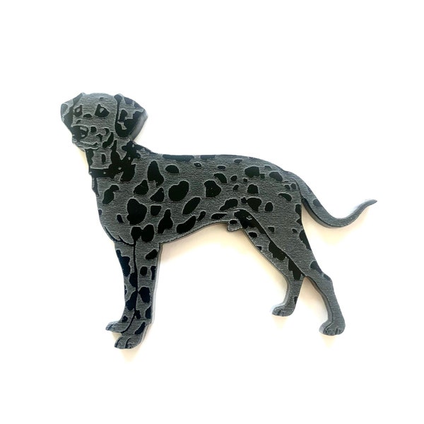 Dalmatian Dog Brooch Pin Badge Scarf Fastener In Black