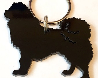 Tibetan Spaniel Dog Keyring Keychain Bag Charm Gift In Black