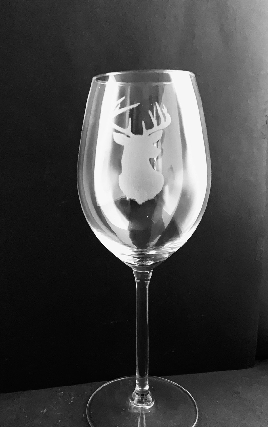 Stag Engraved Dartington Crystal Stemmed Wine Glass Gift Etsy