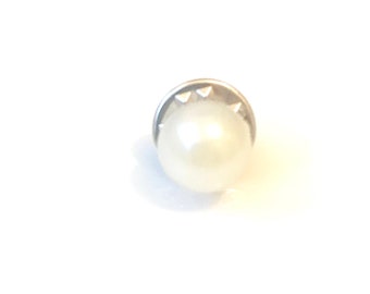 Faux Pearl Round Modesty Pin Badge Brooch Button 10mm