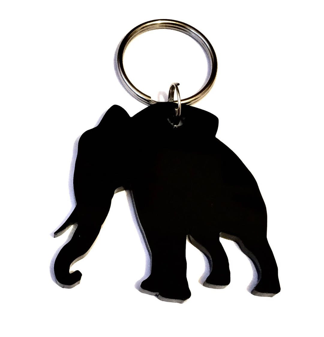 Elephant Keyring Keychain Bag Charm Gift in Black Etsy