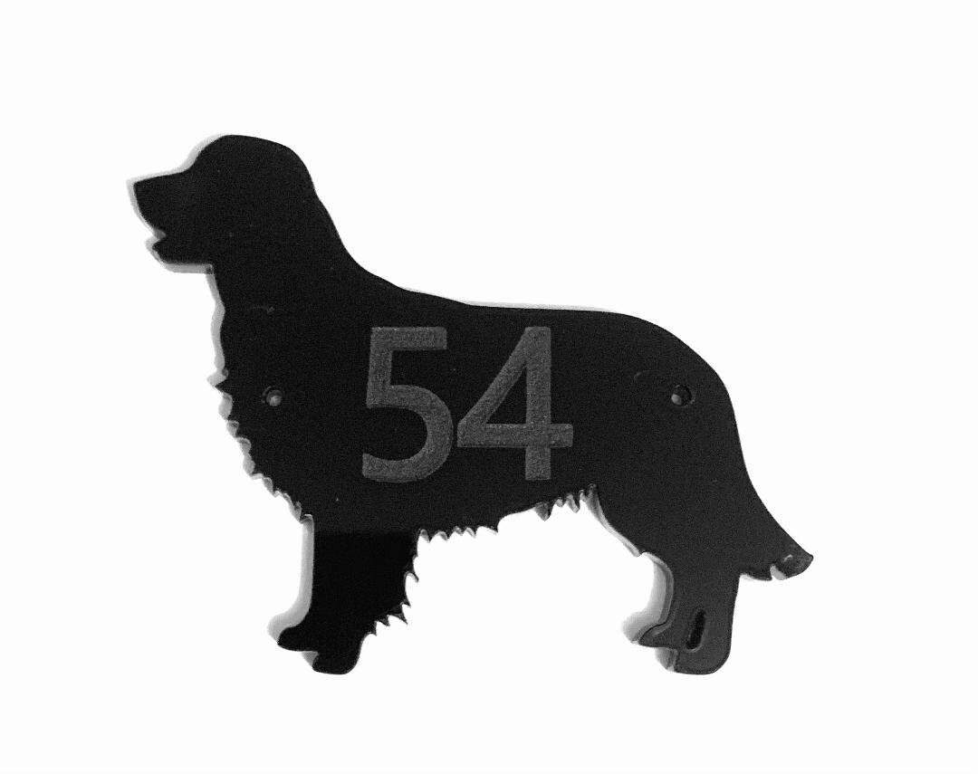 Retriever Dog Door House Number Sign Plaques in Black Etsy