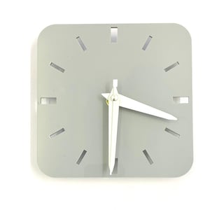 Small Square Wall Clock In Light Grey Acrylic