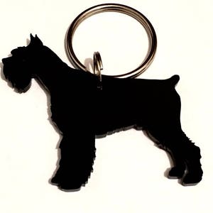 Schnauzer Dog Keyring Keychain Bag Charm Gift In Black