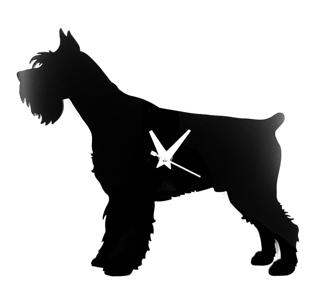 Schnauzer Dog Clock in Black Acrylic ..wall Clock Etsy
