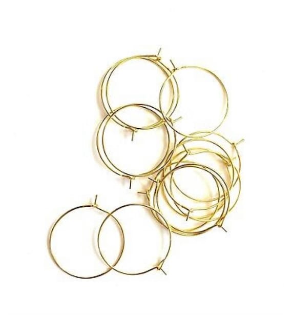 Wine Glass Charm Rings Hoops GOLD 25mm UK Seller 