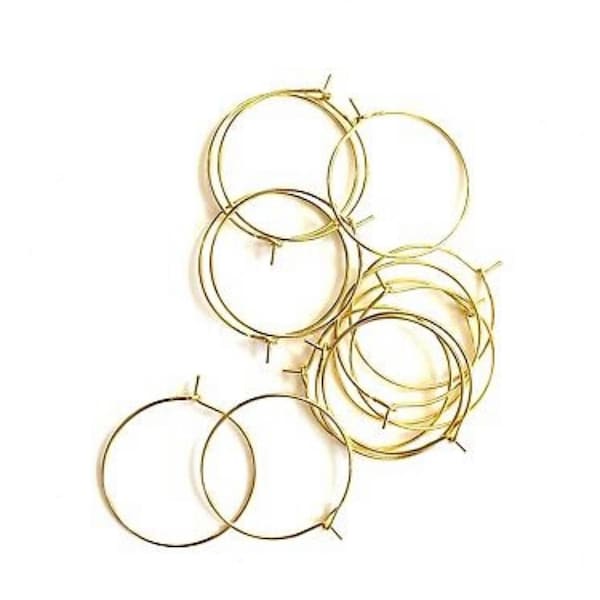 Verre à vin Charm Rings Hoops GOLD 25mm UK Vendeur