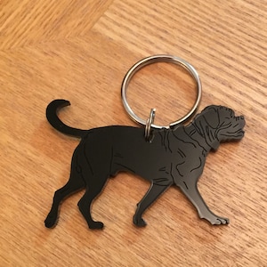 Porte-clés chien Dogue de Bordeaux, breloque pour sac en cadeau - Noir