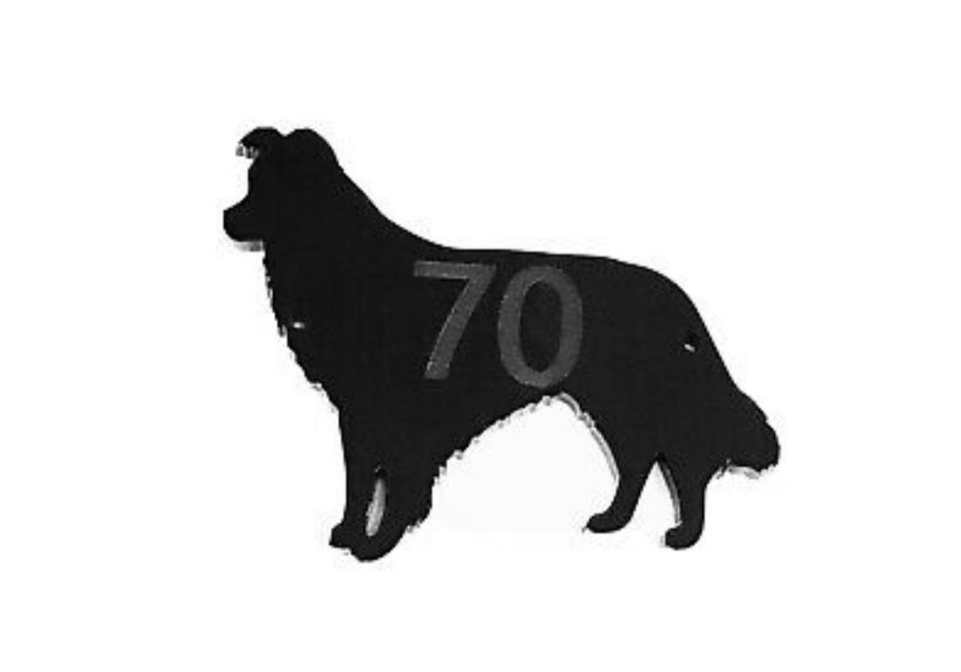 Border Colllie Dog Door House Number Sign Plaque in Black Etsy