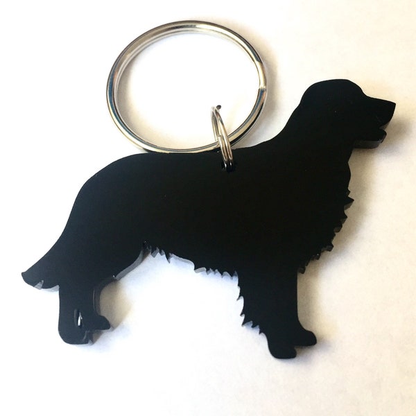 Golden Retriever Dog Keyring Keychain Bag Charm Gift In Black