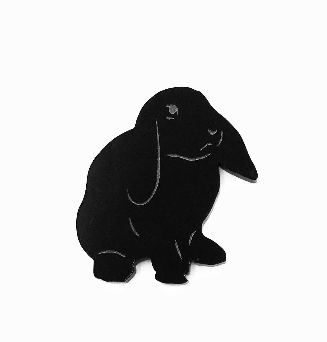 Lop Eared Rabbit Engraved Fridge Magnet Gift in Black - Etsy UK