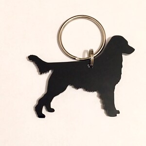 Flat Coated Retriever Keyring Keychain Bag Charm Gift In Black image 3