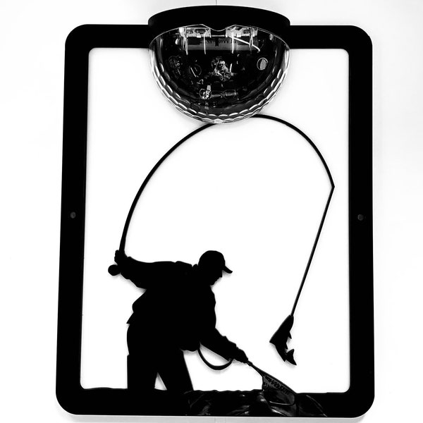 Fisherman Wall Plaque Angler Solar Light Wall Plaque Gift