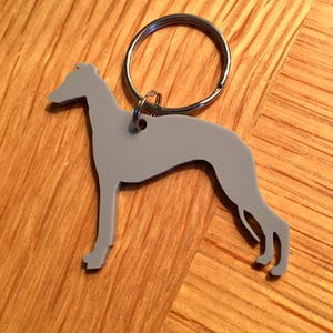 Whippet Dog Keyring Bag Charm Keychain Gift In Grey