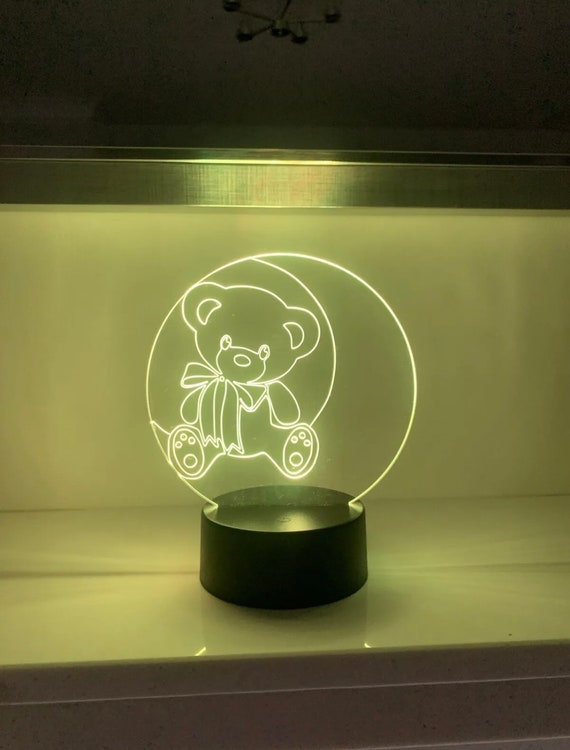 Lampe enfant 3D personnalisée - Nounours